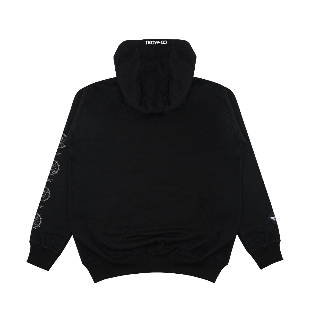 Troy Company Zipper Hoodie Balck Antlers - Jaket Hitam Hoodie Hitam Full Zip ZHD 2616