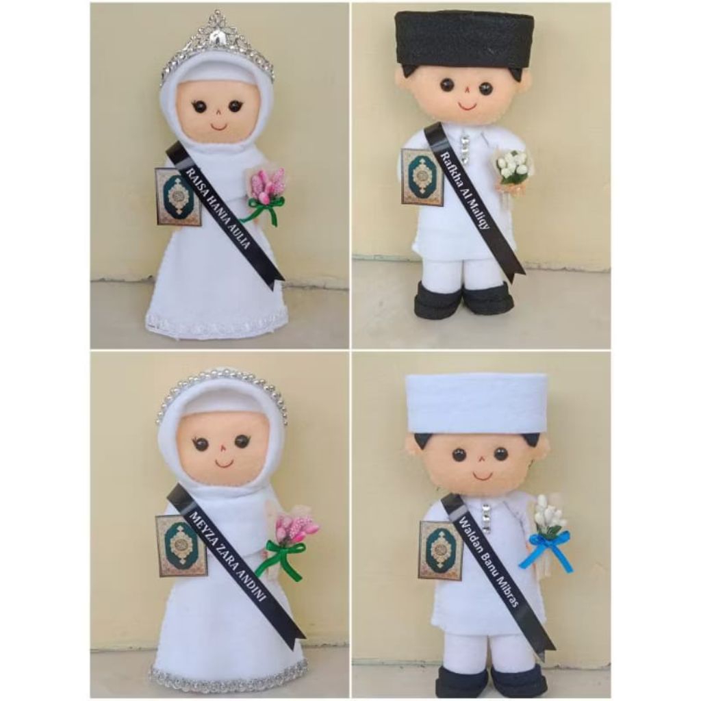 Boneka hafidz Al Quran imtihanan sekolah khotmil Quran Bahan Buket