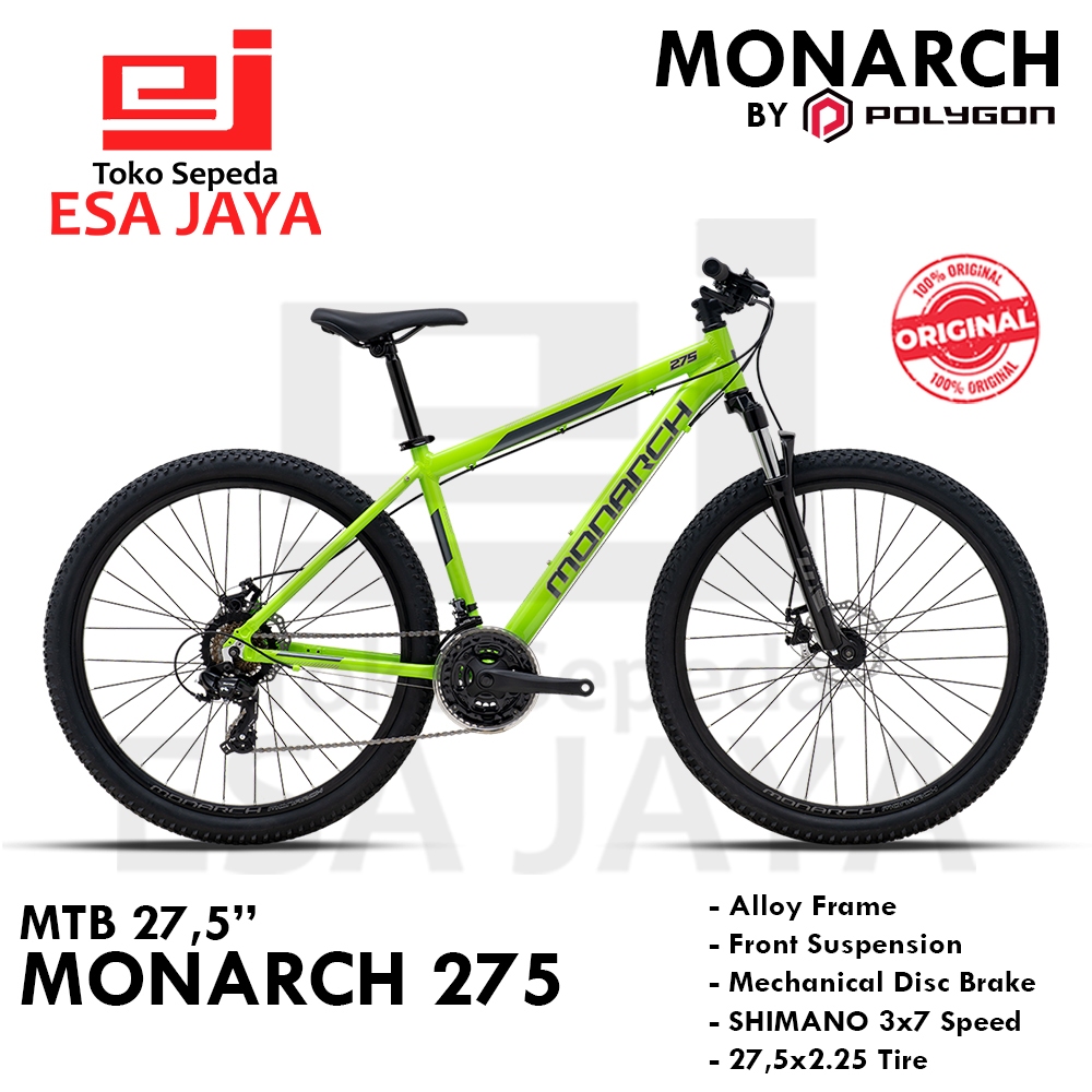 Monarch 275 Inch Sepeda MTB Polygon Alloy 27 5 Rem Cakram Shimano 21 Speed