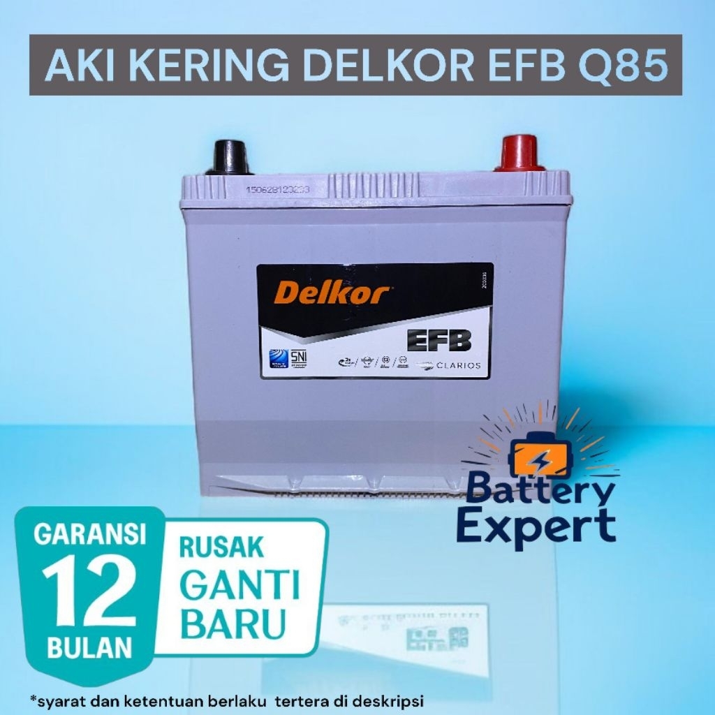 Aki Mobil Delkor Q85 Untuk Mobil Mazda 2 , Mazda 6 , Mazda CX3, Mazda CX5, Mazda Biante , Mitsubishi