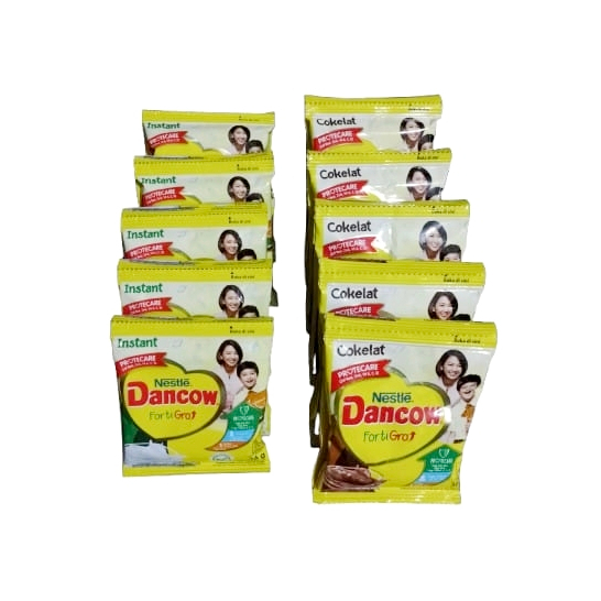 Susu Dancow FortiGro Renteng (Isi 10Sachet @27gr Vanila - 38gr Coklat) Susu Bubuk Vanila Coklat Renc