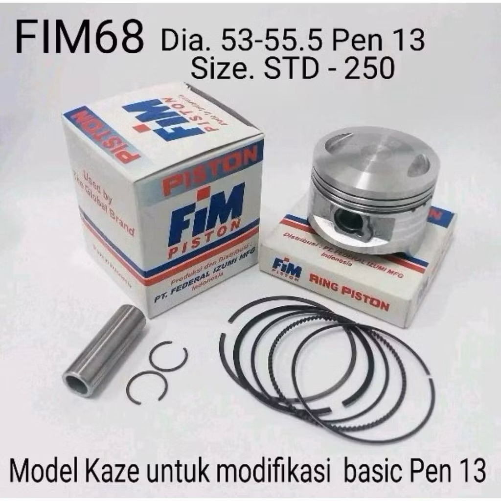 PISTON KIT RACING FIM68 fim 68 ( PIN 13 ) KAZE STD 50 100 150 200 KAWASAKI KAZE 53 53,5 54 54,5 55 F