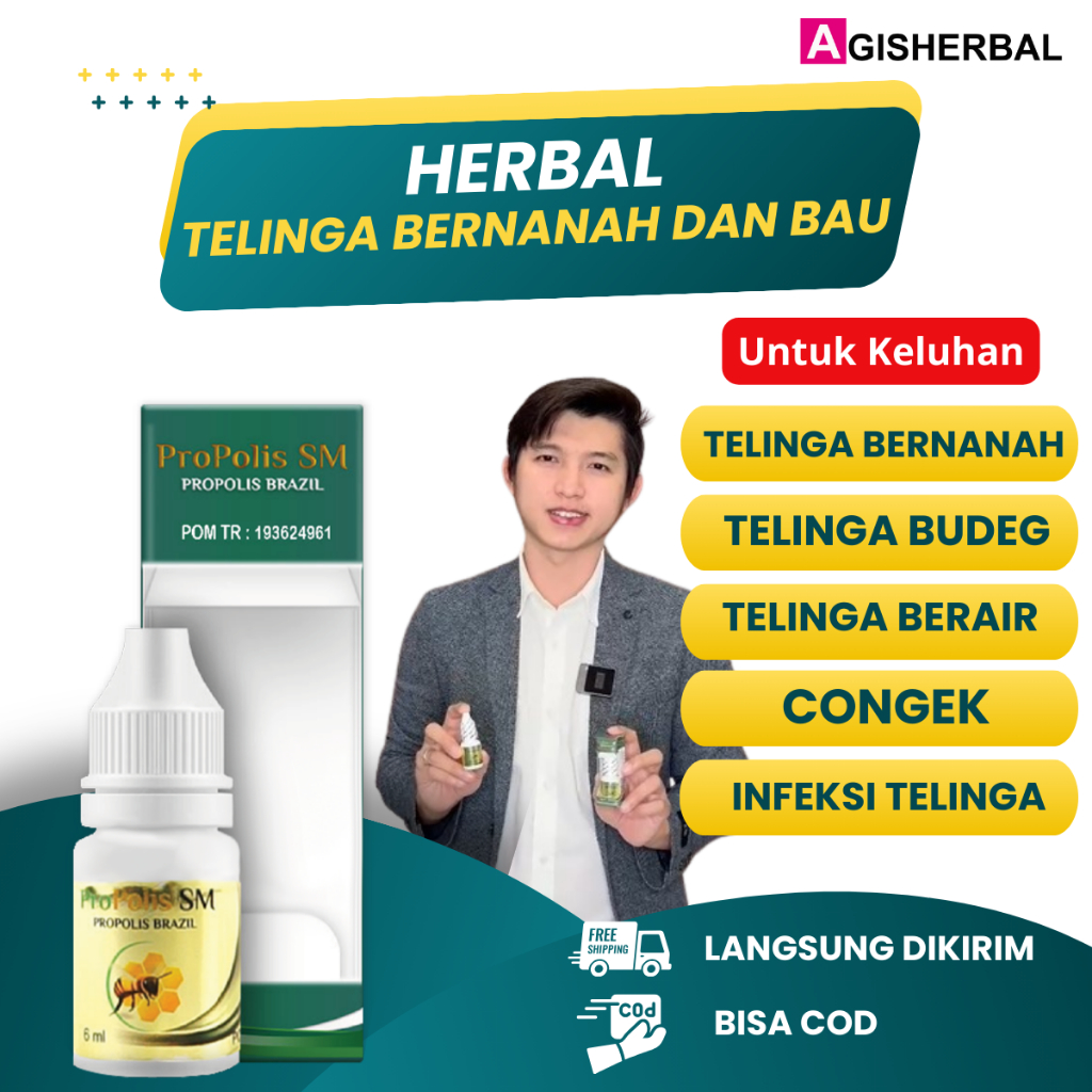 Obat Tetes Telinga Bernanah Berair Dan Bau Propolis SM Untuk Telinga