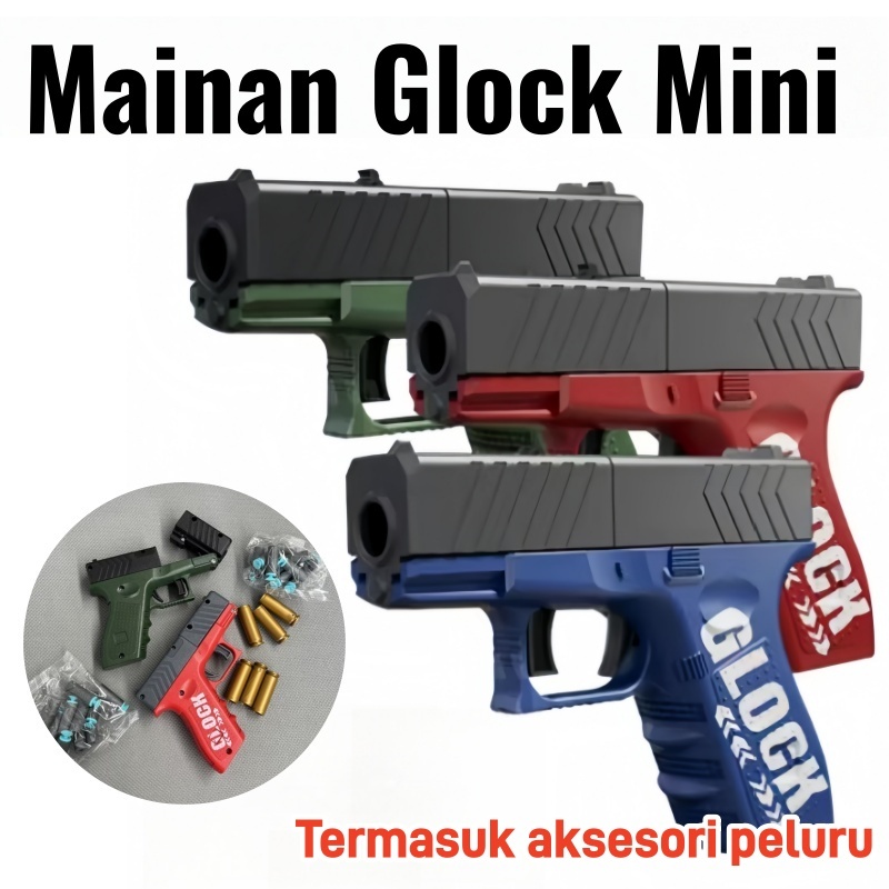 Mainan luar ruangan untuk anak laki-laki Mini Glock Soft Bullet Gun Pistol mainan Glock mini Gifts f