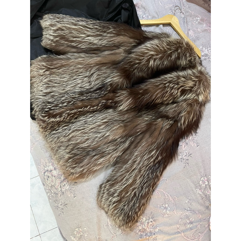 jacket saga fox bulu asli musim dingin faux furr halus