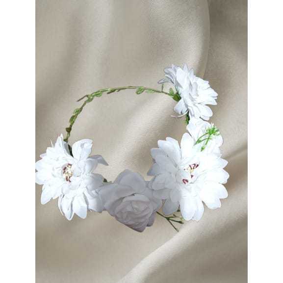 FLOWER CROWN/MAHKOTA BUNGA/WARNA PUTIH