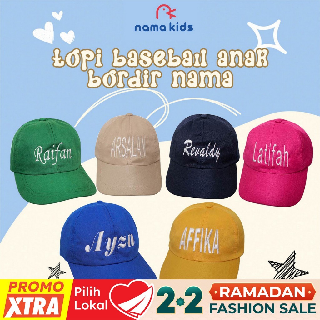 TOPI BORDIR NAMA ANAK TOPI CUSTOM NAMA TOPI BORDIR SATUAN TOPI BASEBALL BORDIR NAMA DEWASA TOPI BORD