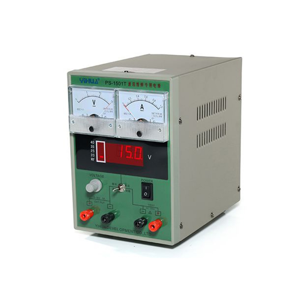 Power Supply HP Analog YIHUA 1501T Plus Kabel 1501T Manual 1A 15V 1 AMPER ORI