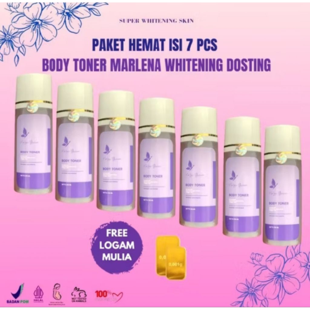 7 PCS) TONER MARLENA KELUPAS BADAN BPOM Mengangkat Sel Kulit Mati