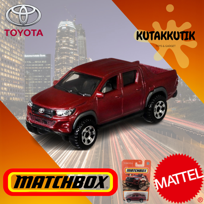 Matchbox Mobil Pickup Truck Toyota Hilux Pickup Biru Metalik Toyota Edition