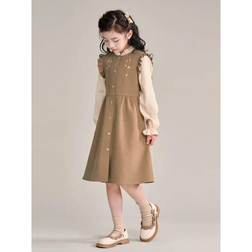 (COD) 8-13 Thn // Dress 2 in 1 Anak Bangkok // Baju Anak Perempuan Import// Dress Anak Bangkok Premi