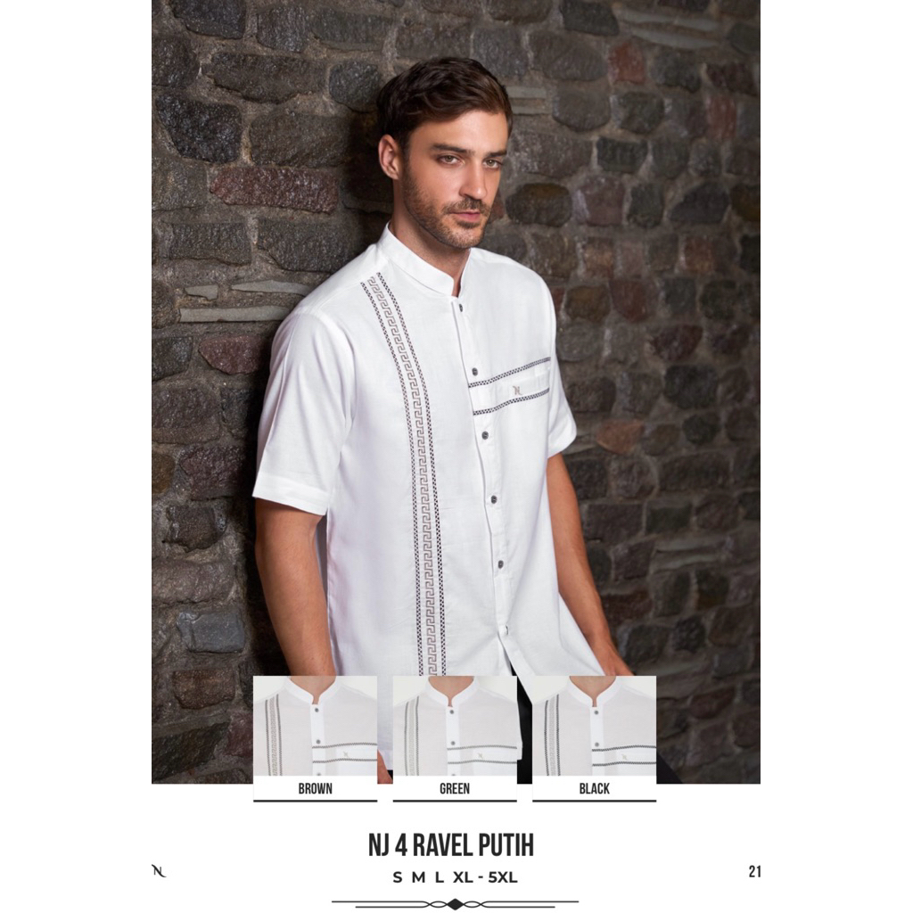 BAJU KOKO NIZAR BORDIR NJ 4 RAVEL PUTIH 2026