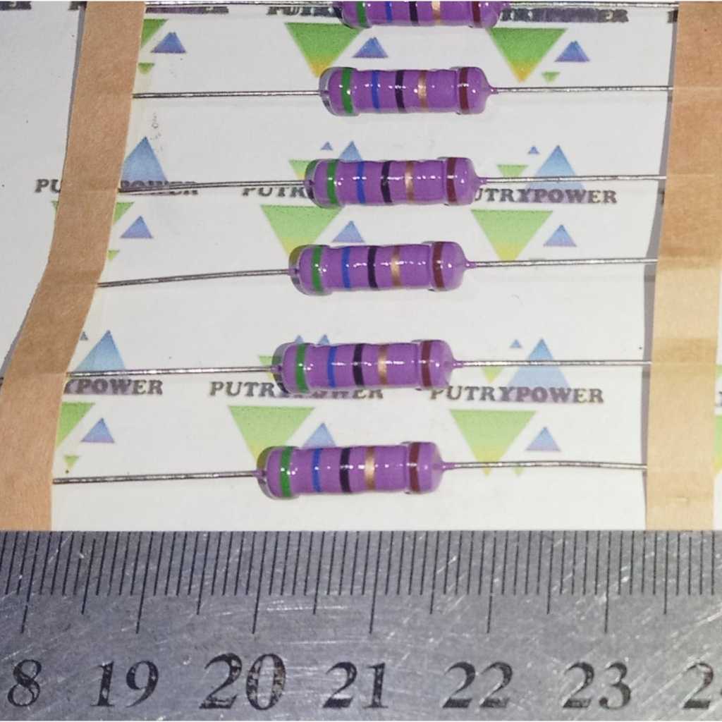 5PCS  UNGU 56R  2W 1% METAL FILM kaki tembaga resistor 56r  2watt  56 ohm 2 w 2 watt 1 persen  56 r 