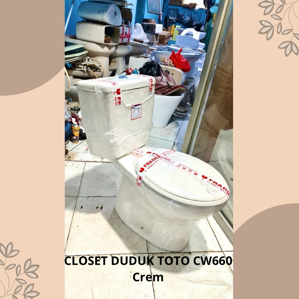 CLOSET DUDUK TOTO CW660 J WARNA CREM|CLOSET BERKUALITAS|CLOSET DUDUK|TOTO