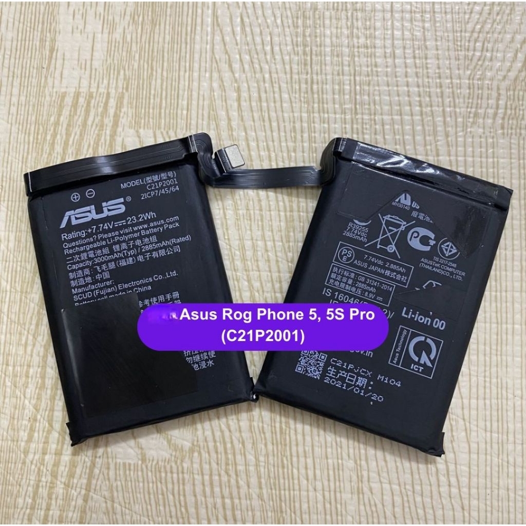 Batre Baterai HP ASUS ROG Phone 5 ZS673KS Model Batrei Battery C21P2001