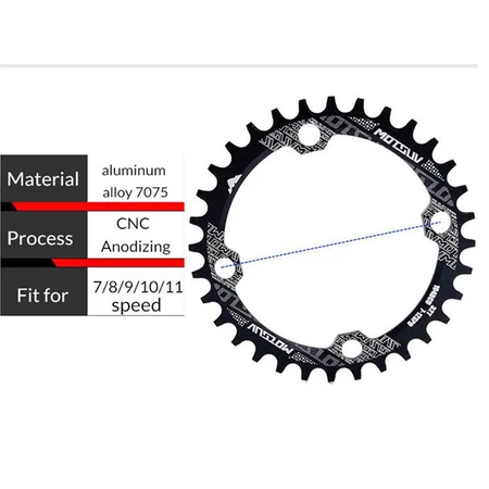 chainring bcd 104 alloy crank sepeda commuter bike mtb federal Gigi single gear Sepeda 32T 34T 36T 3