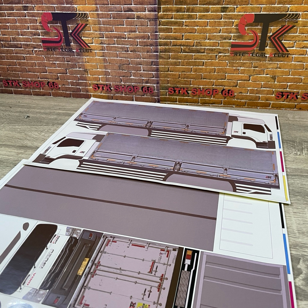 STKSHOP68 Pola Stiker Miniatur TRUK TRONTON ISUZU GIGA Wingbox STD