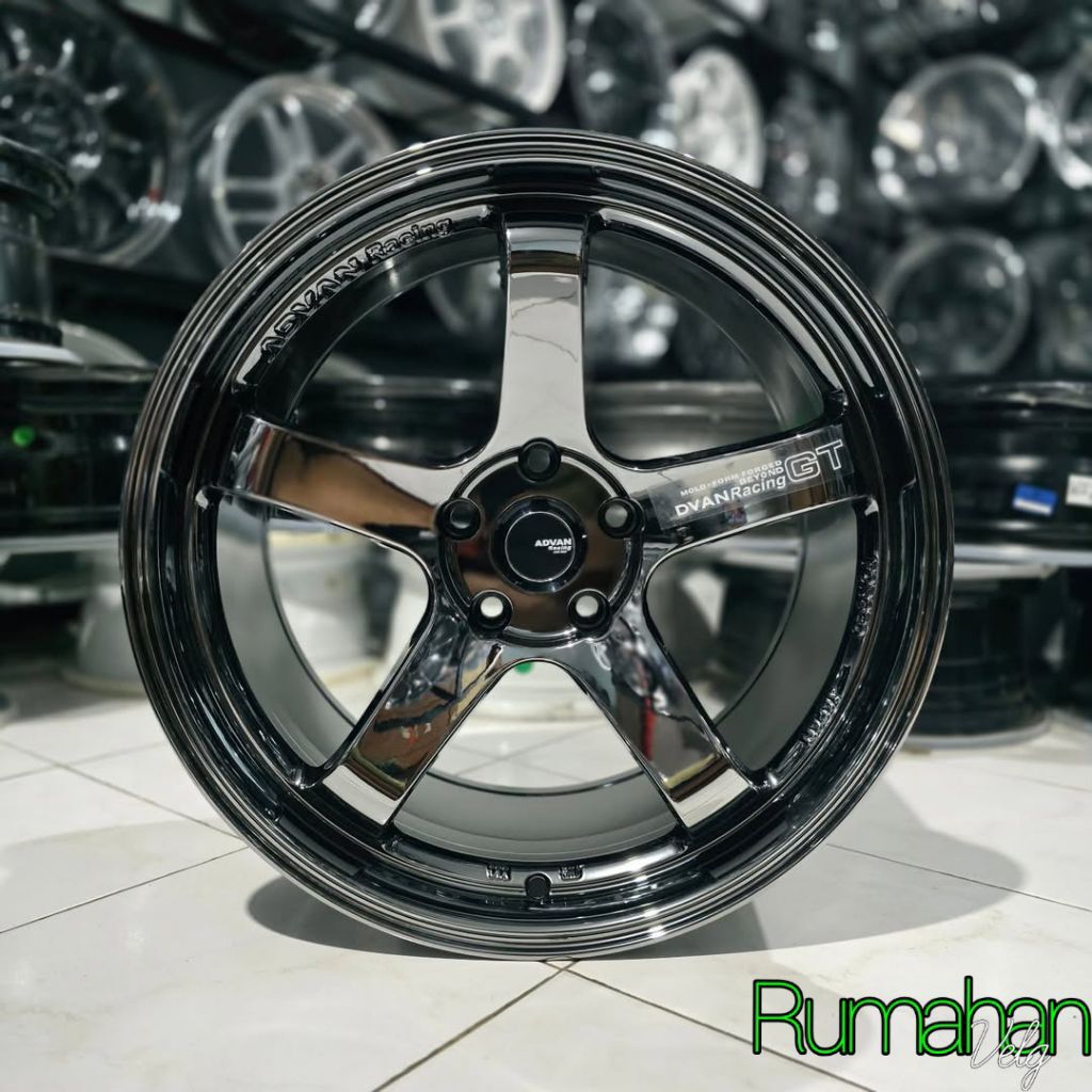 velg advan gt BLACK CHROME r18 lebar 9,5 velg mobil ring 18 pnp velg racing r18 Innova reborn ventur