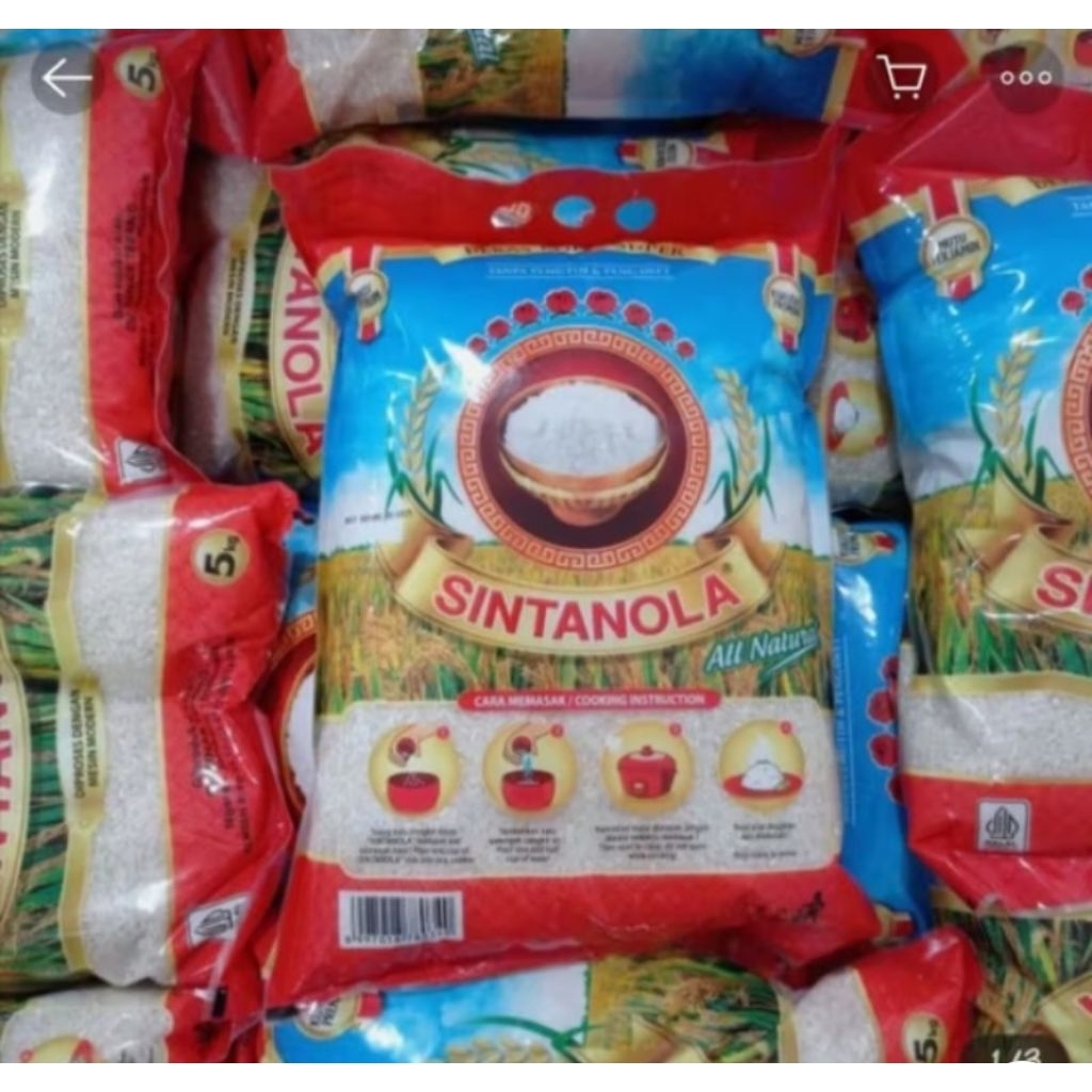 Beras SINTANOLA kemasan 5 kg dan 3 kg