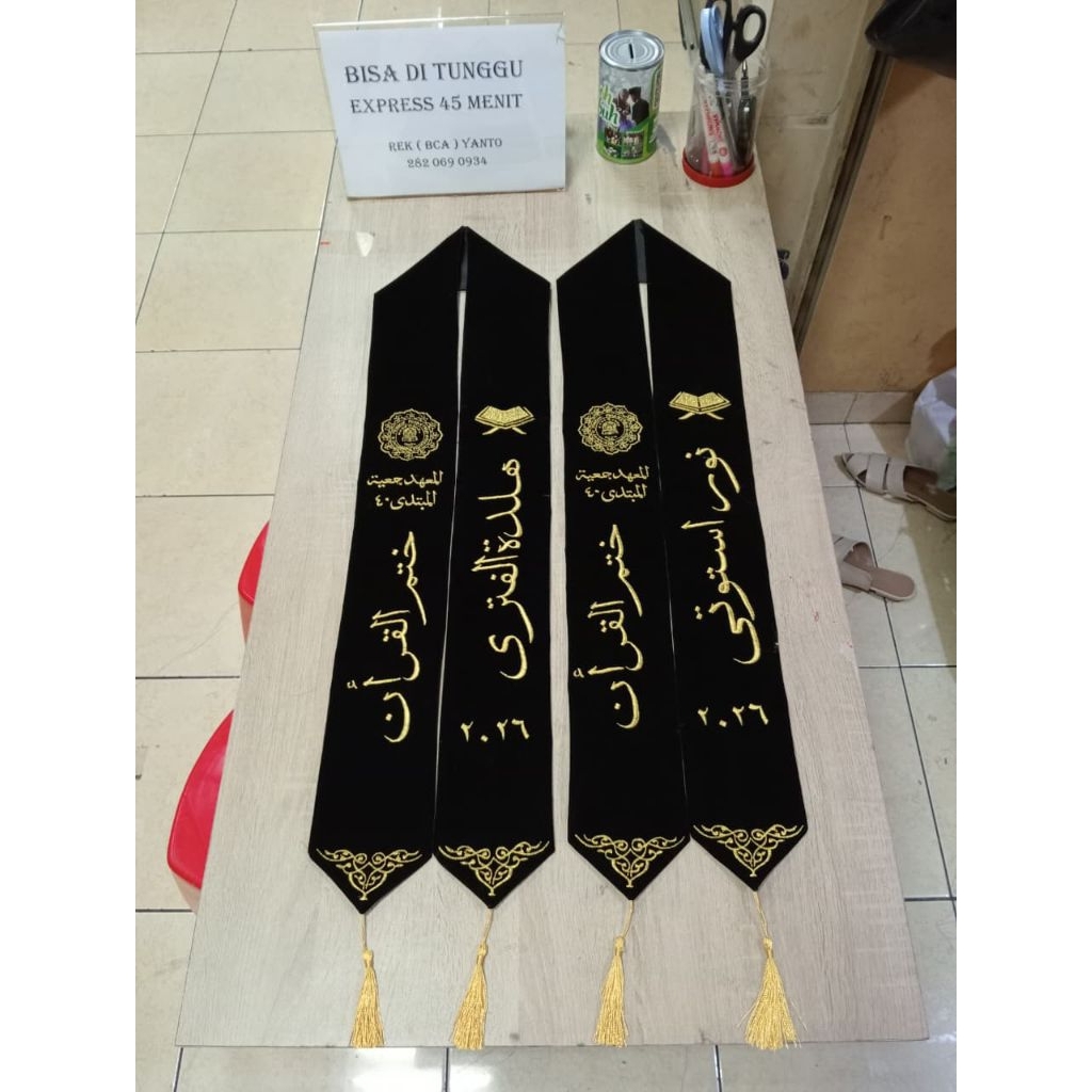 Selempang Kalung Request Font Arab/Korea/Jepang dll Desain Custom