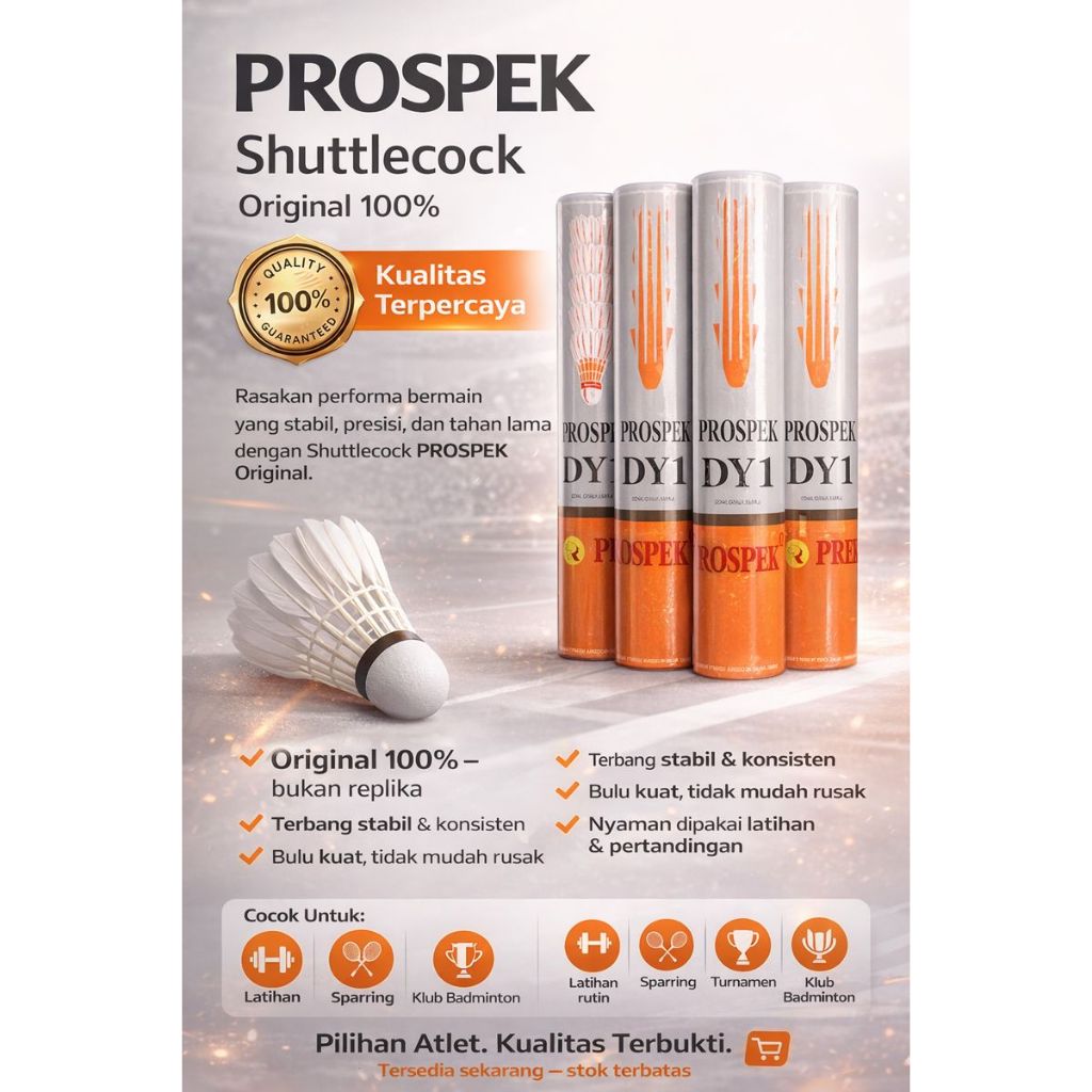 [ORIGINAL] Shuttlecock/Kok/Cok Prospek Orange - Desain Oren, Cepat, dan Berkualitas Tinggi/ Lokal Pr