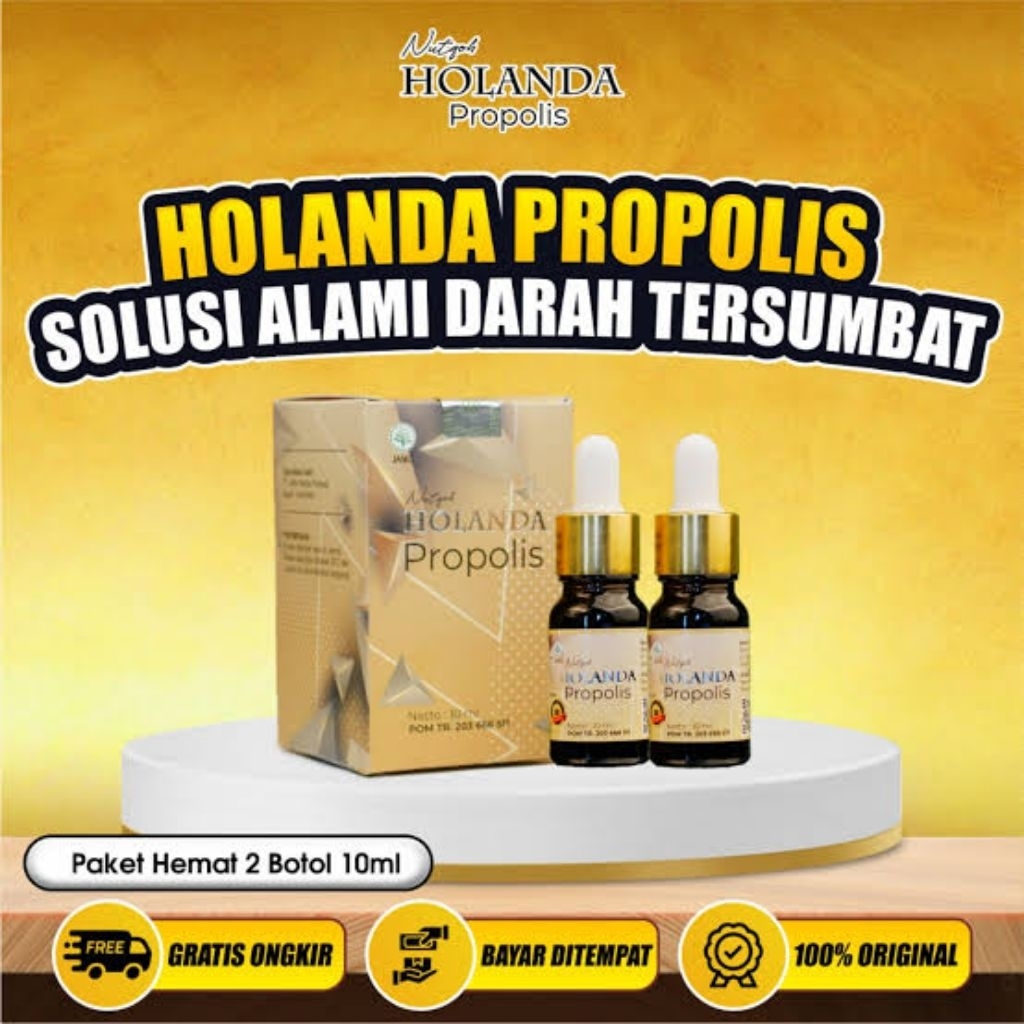Holanda Propolis 10ml Original Obat Herbal Atasi Kolestrol Stroke Terbaik Herbal BPOM