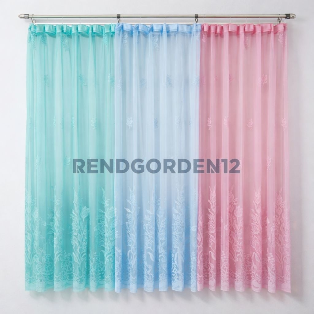 Vitrase Gorden dalaman gorden tirai jendela warna Pink,biru dan hijau