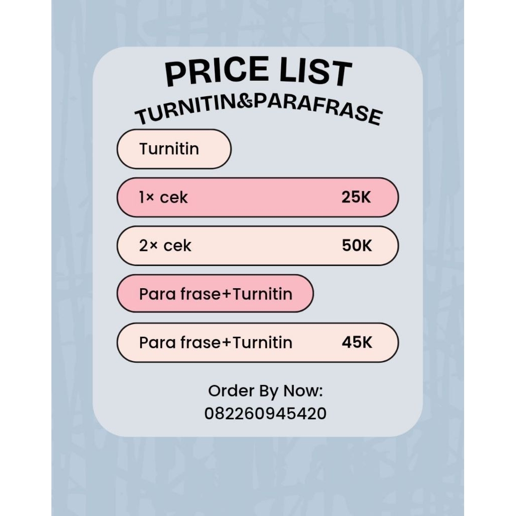 Jasa Cek Turnitin &Parafrase