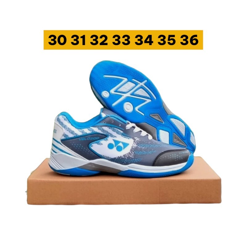 SEPATU badminton anak lining saga kids 30 31 32 33 34 35 36 olahraga sol karet berdenyit