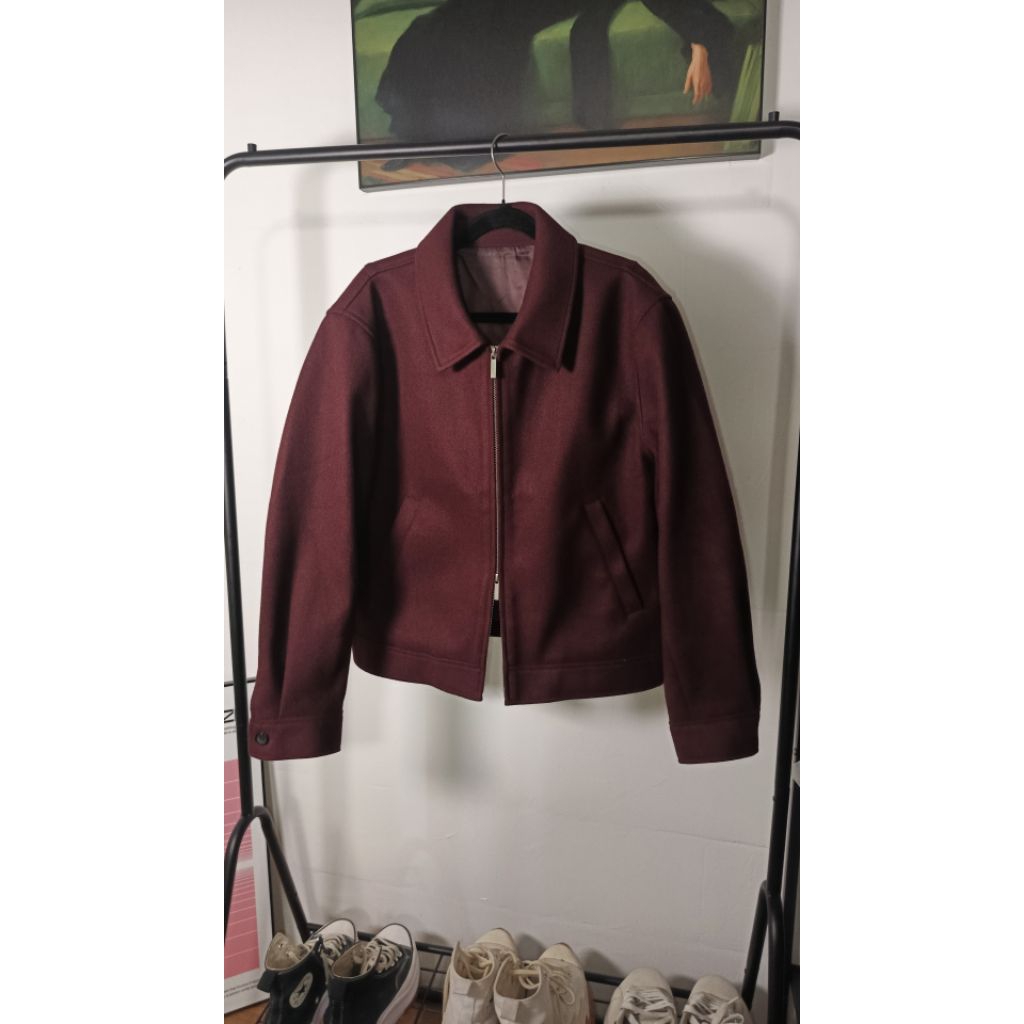 signorw wool fiber jacket maroon