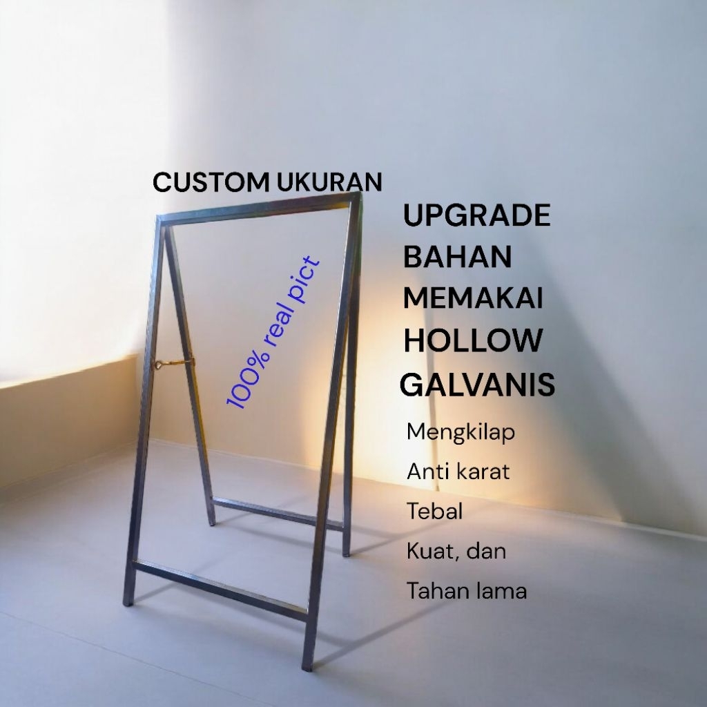 standing banner hollow galvanis (CUSTOM UKURAN)