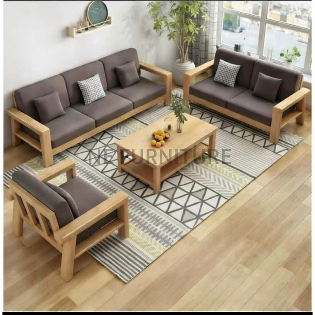 Sofa Tamu Kayu Jati Minimalis-Sofa Set Ruang tamu kayu Jati