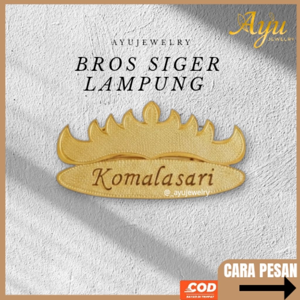 Bros Siger Lampung Custom Nama Pin Hijab Baju Peniti dan Magnet