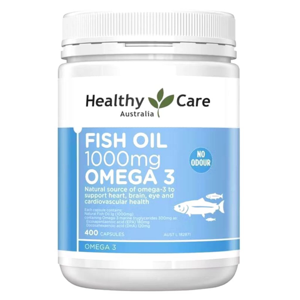Healthy Care Fish Oil 1000mg Omega 3 Fish Oil 400 Capsules Kapsul