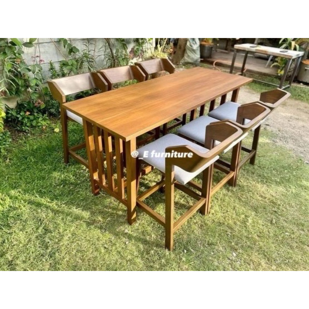 Set meja makan kayu jati kursi 8