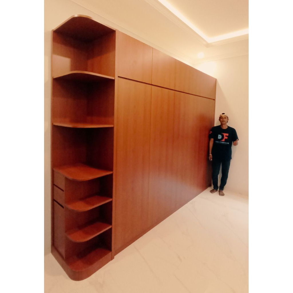 Custom Lemari Pakaian, Wardrobe, Walk-in closet HPL t 18mm | Berkualitas, Anti Rayap & Jamur