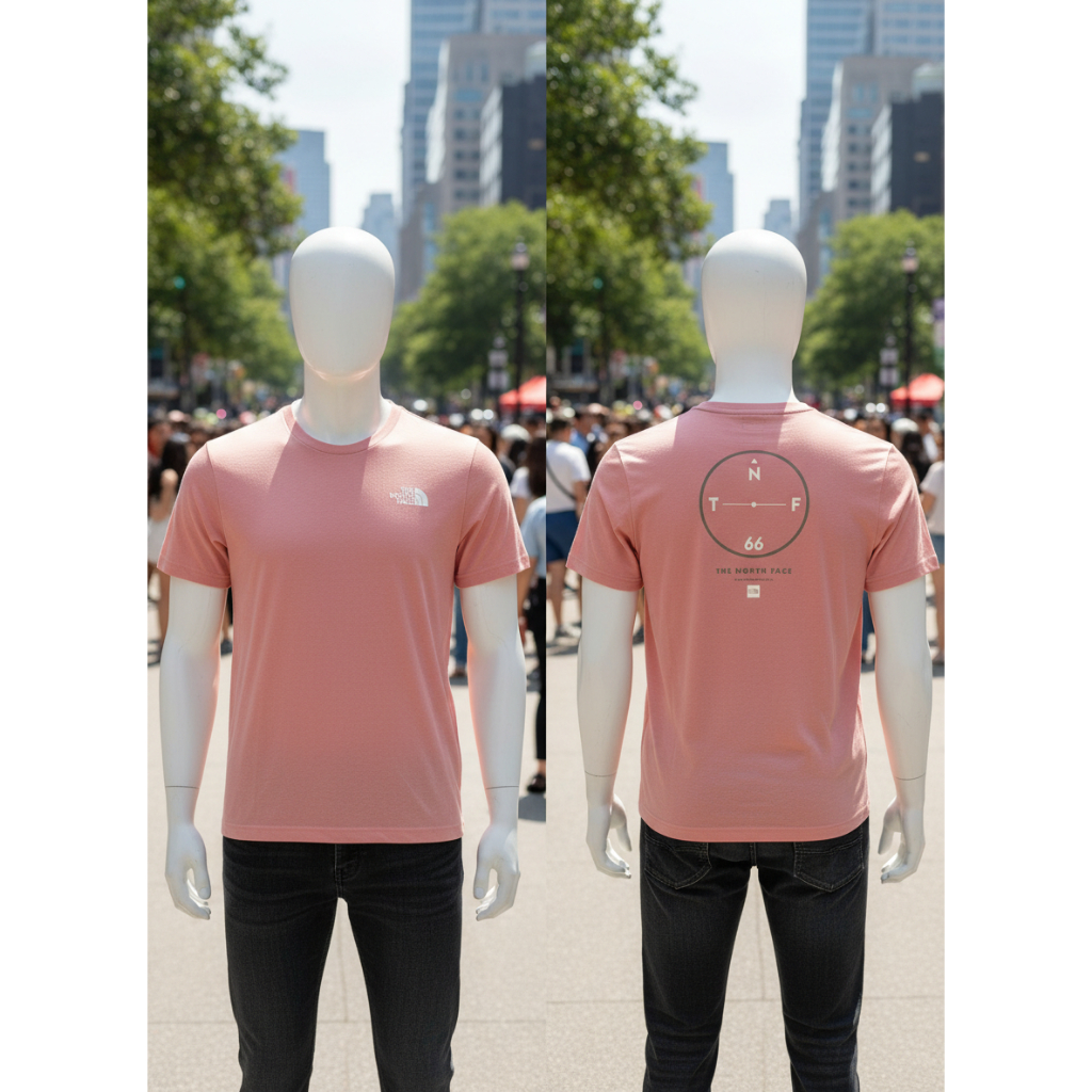 Kaos The North Face Original Pria | TNF Graphic Tee Pink Salmon | Outdoor Casual