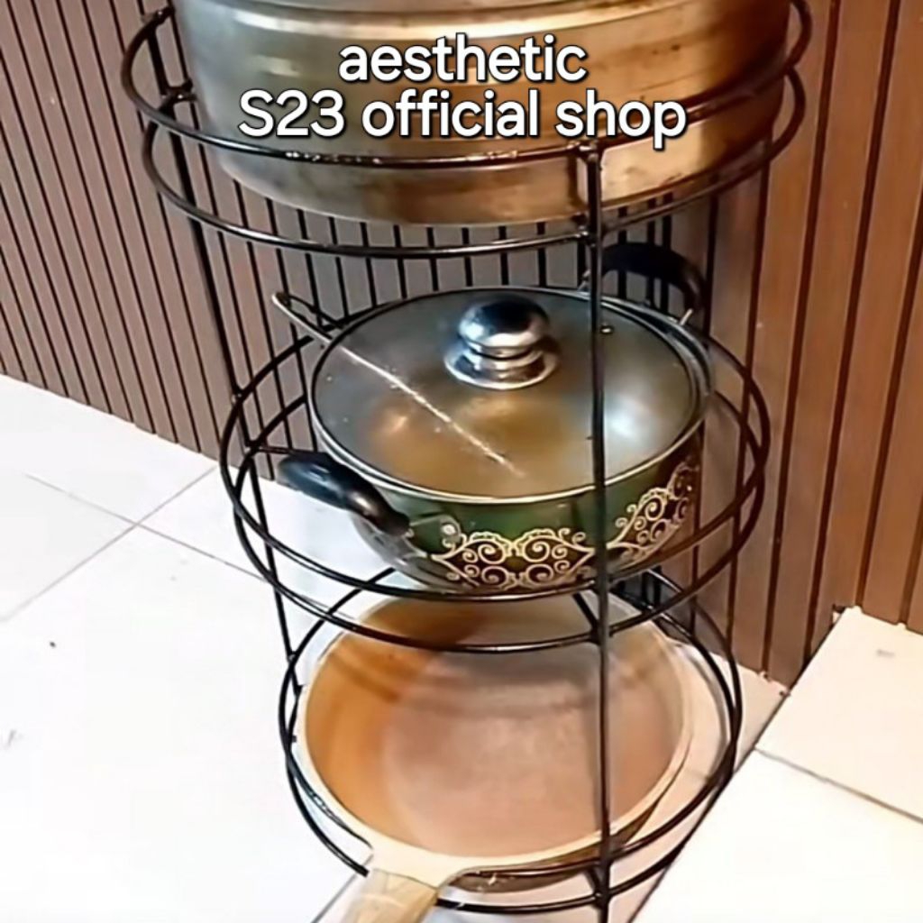 Rak panci dan wajan susun organizer multifungsi/Rak panci kokoh kuat 2 susun dan 3 susun