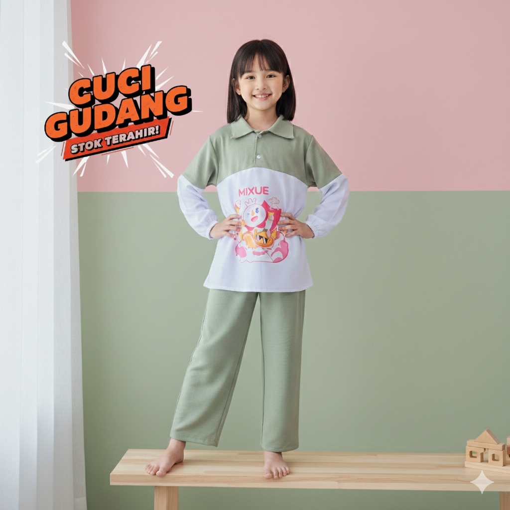 Setelan Anak - OneSet Crinkle SetCel Muslim Tunik anak