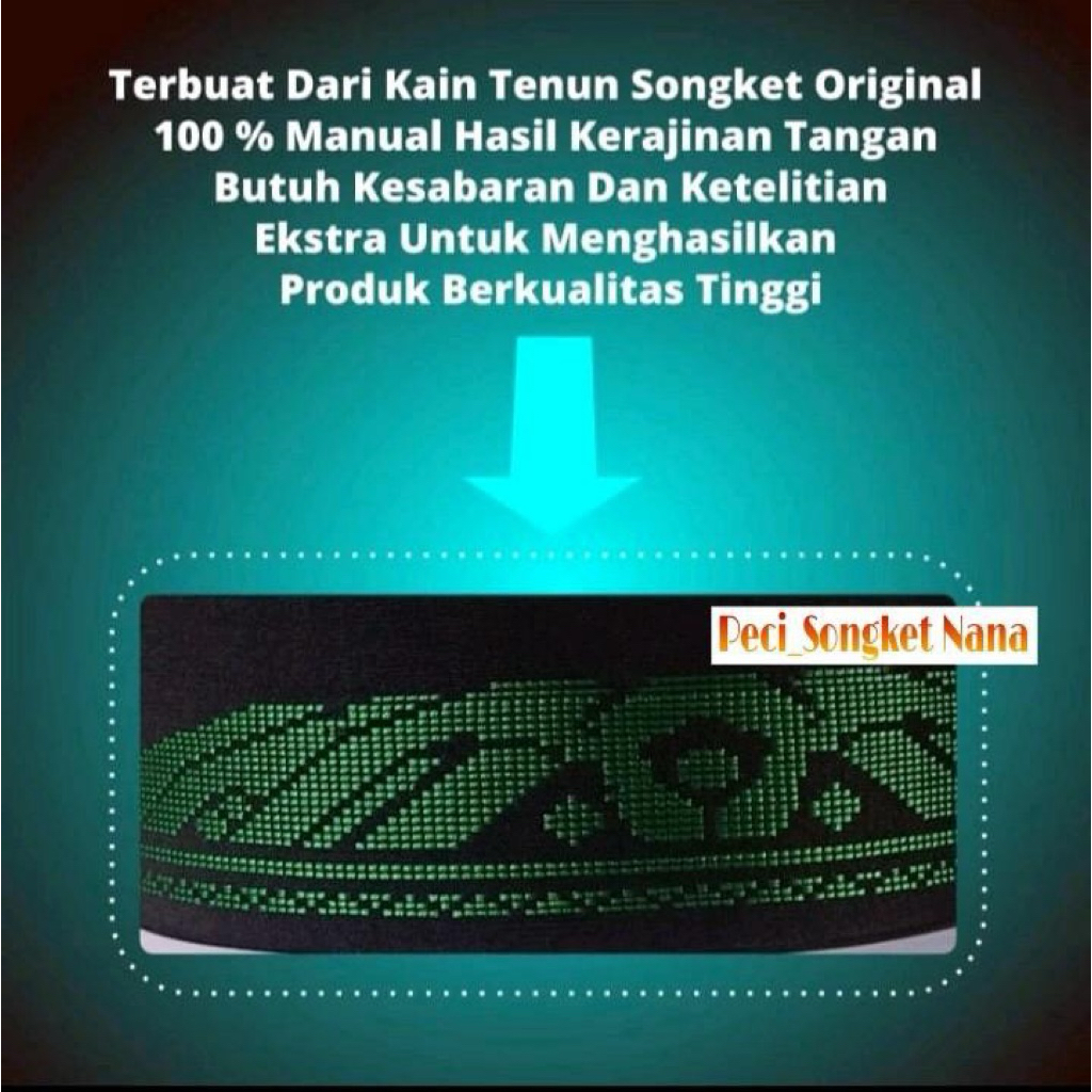Peci Kopiah Songket Pria Muslim Tenun