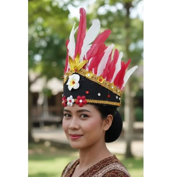 MAHKOTA BULU MERAH PUTIH KARNAVAL