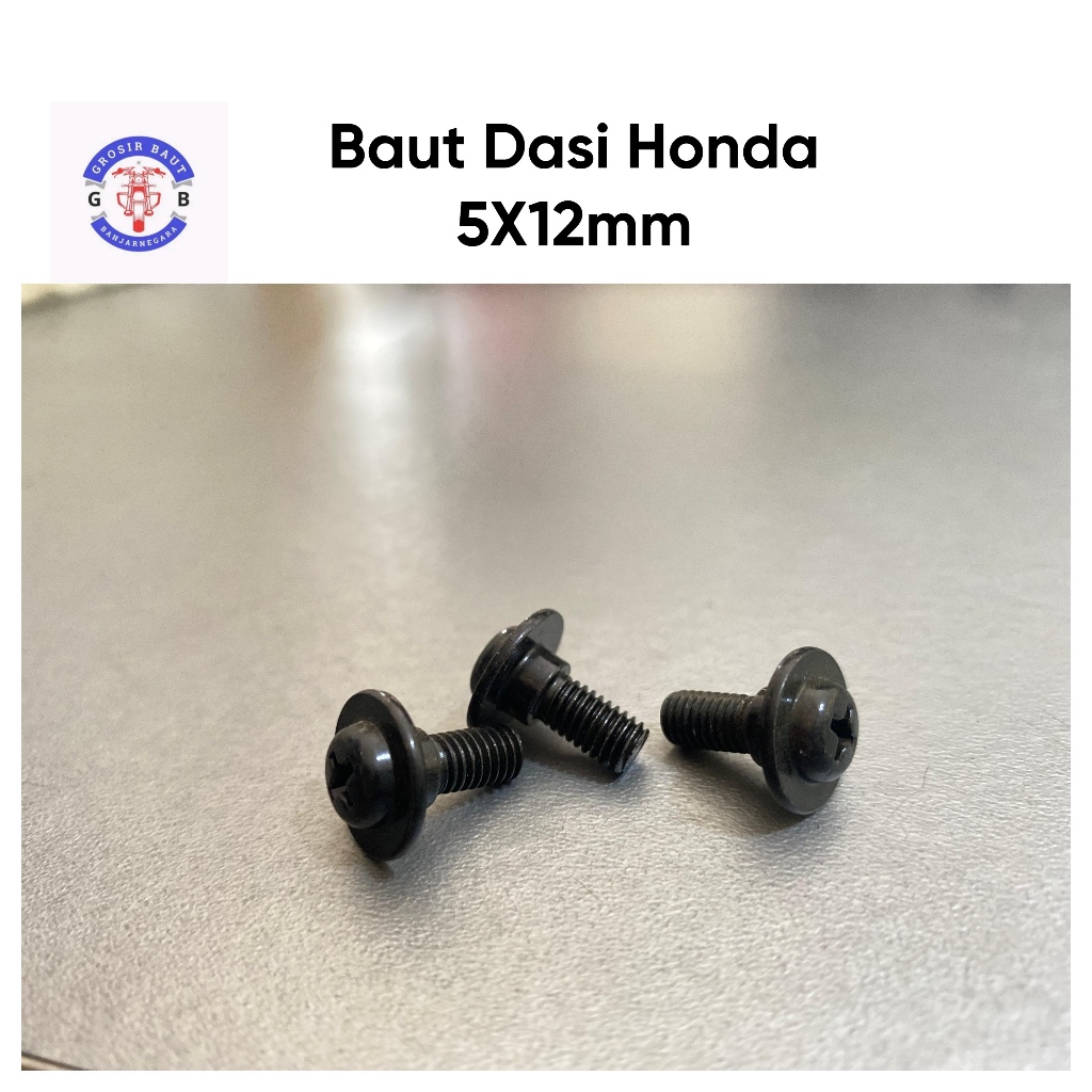 Baut Dasi Honda 5x12 mm / Baut Cover Body Honda 5x12 mm Hitam