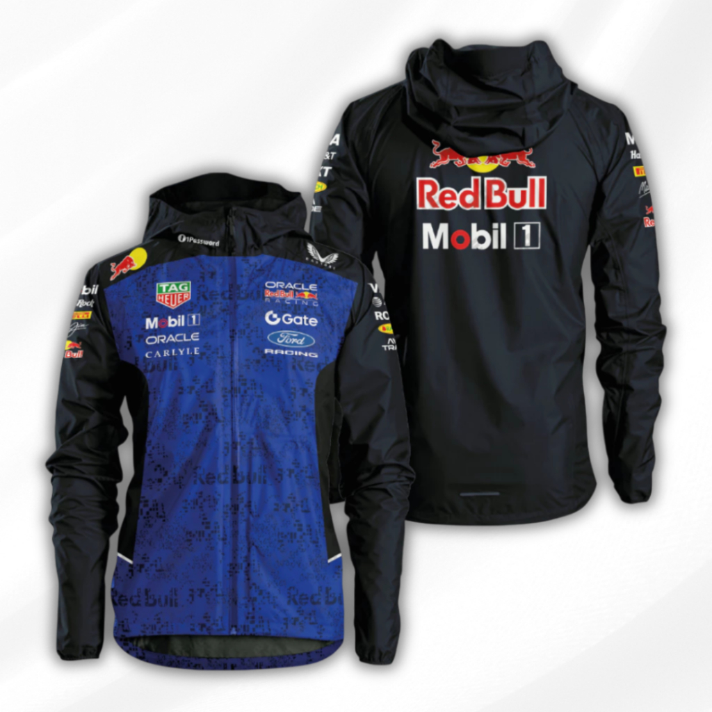 Jaket Racing Taslan Oracle RedBull Racing 2026 F1 Double Layer Waterproof