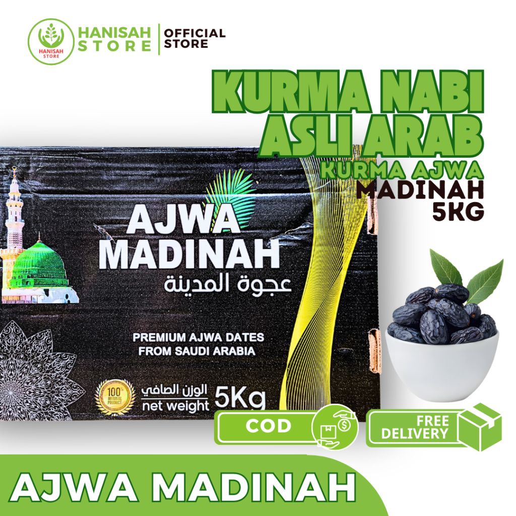 KURMA AJWA PREMIUM 5KG ORGANIK ORI | KURMA AJWA PREMIUM 5KG ORI | Hanisahstore