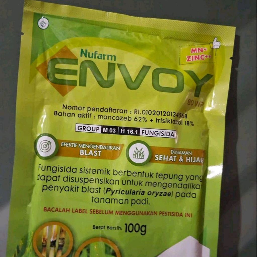 ENVOY 80WP FUNGISIDA SISTEMIK . BAHAN AKTIF MANCOZEB 62% + TRISIKLAZOL 18%
