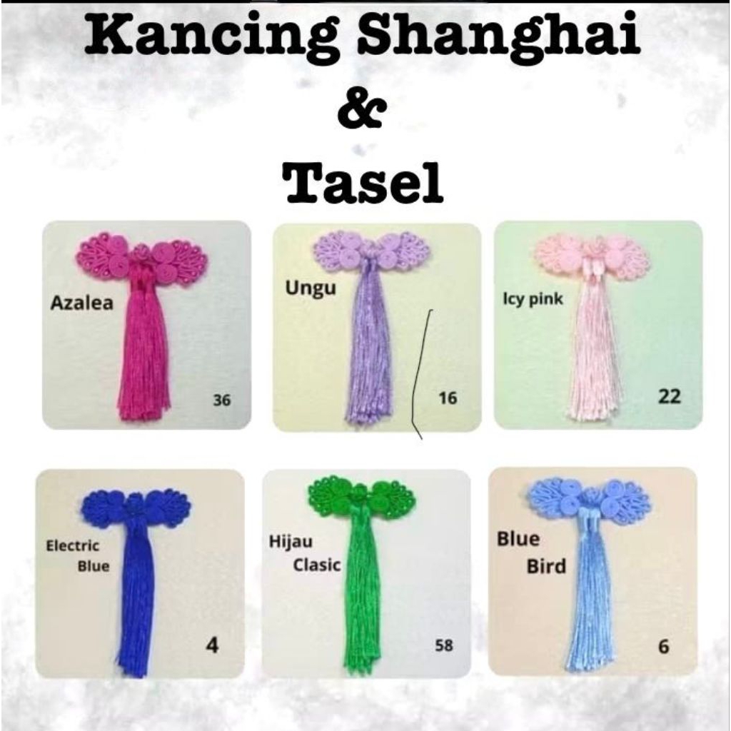 Star+ 1 BUAH - KANCING SHANGHAI Merak 2 TASEL/ TASEL IMLEK/APLIKASI IMLEK/KANCING IMLEK/KANCING SHAN
