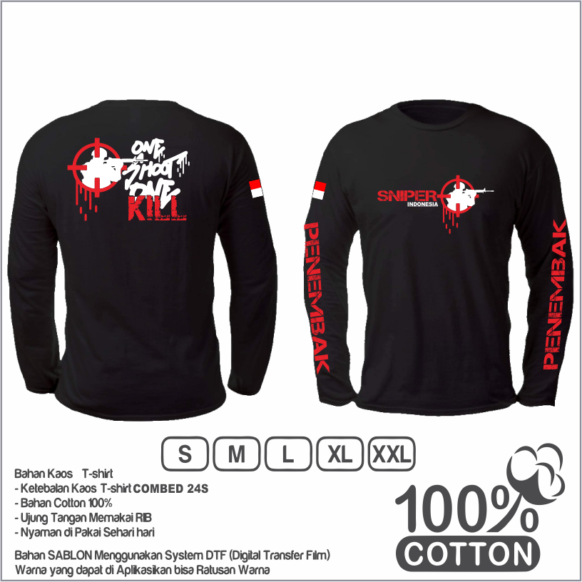 T-Shirt sniper Lengan panjang terbaru / Baju TACTICAL