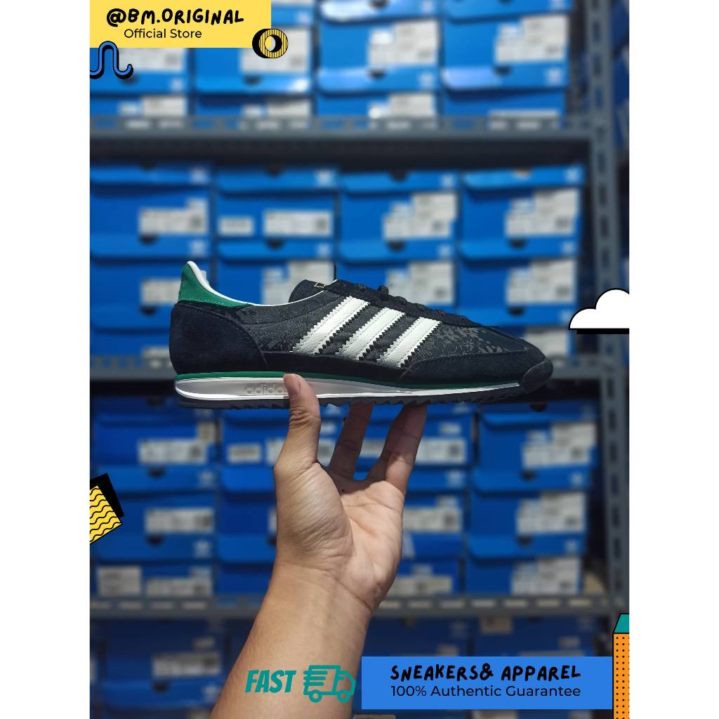 Adidas SL 72 OG x Liberty London Core Black Off White Bold Green IH1870