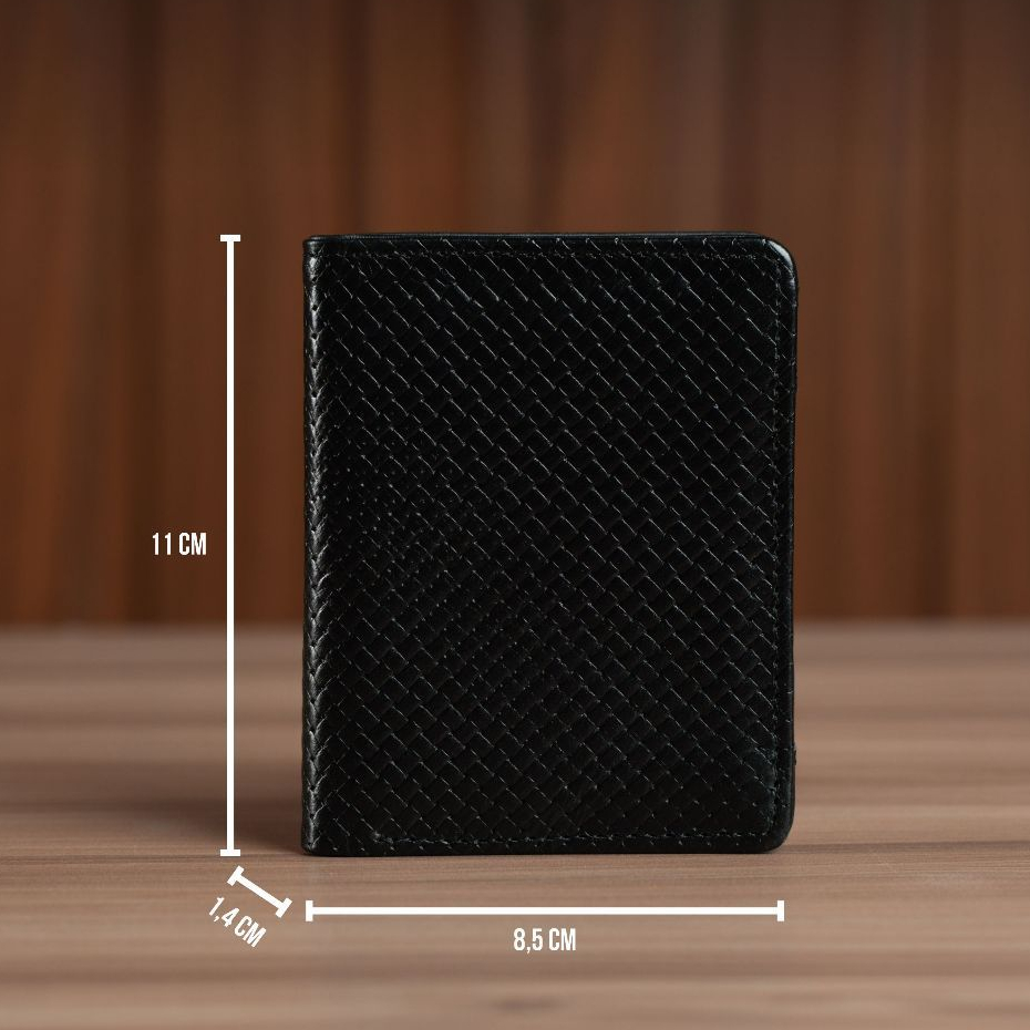 Dompet Simple Pria Asoka REVEN - Dompet Lipat Mini Pria Kulit Sapi Desain Simple Size 11cm x 8,5 cm