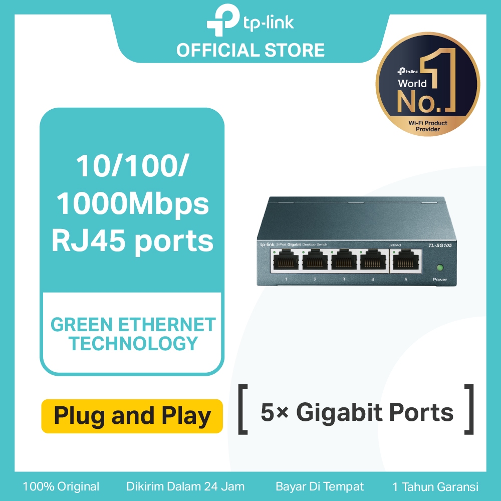TP-Link TL-SG105 | 5 Port Gigabit Switch | Ethernet Unmanaged Switch | Plug & Play | Wall Mounting